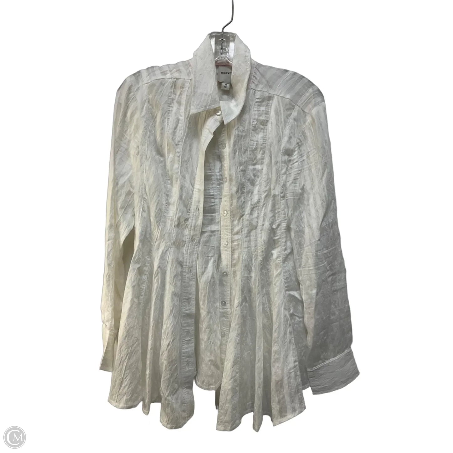 Top Long Sleeve By Maeve In White, Size: Xs