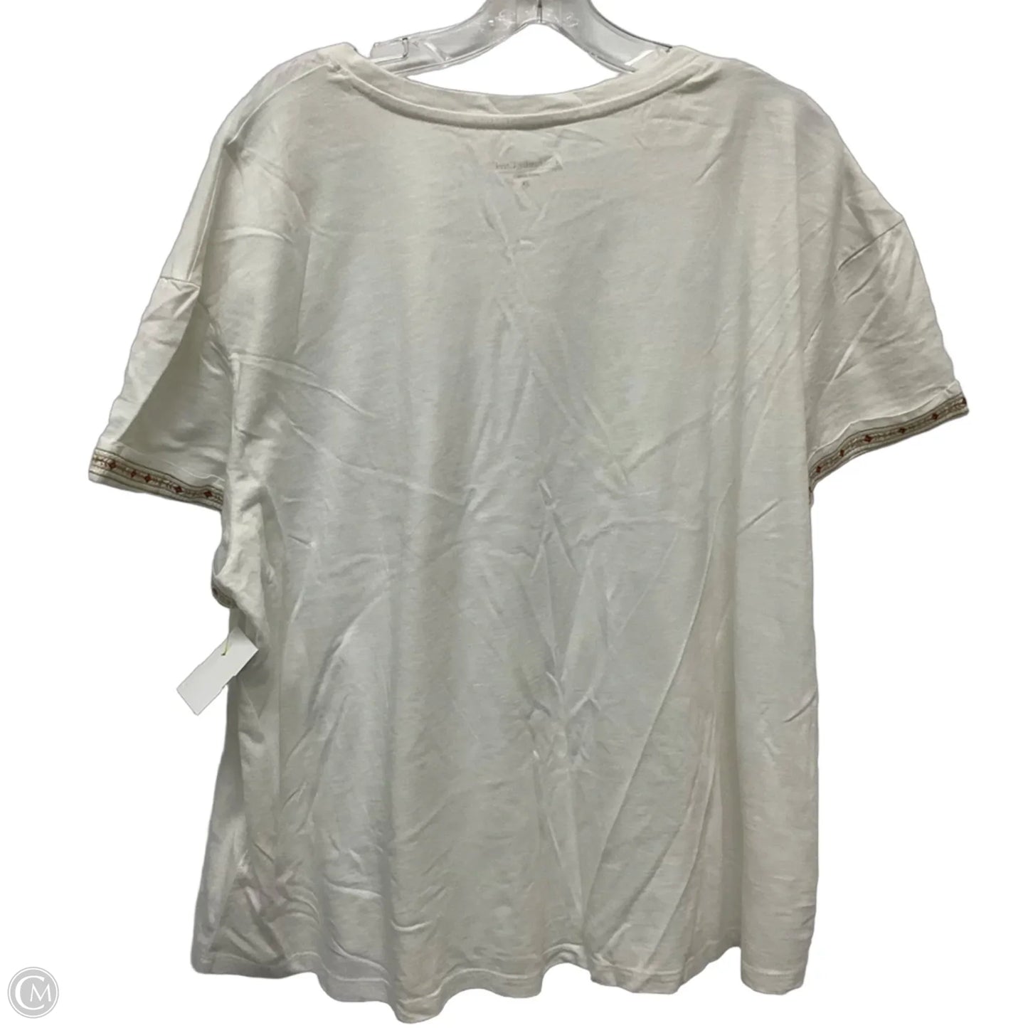 Top Short Sleeve By Coldwater Creek In Cream, Size: 2x