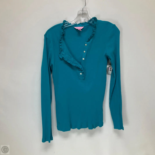 Top Long Sleeve Designer By Lilly Pulitzer In Teal, Size: L