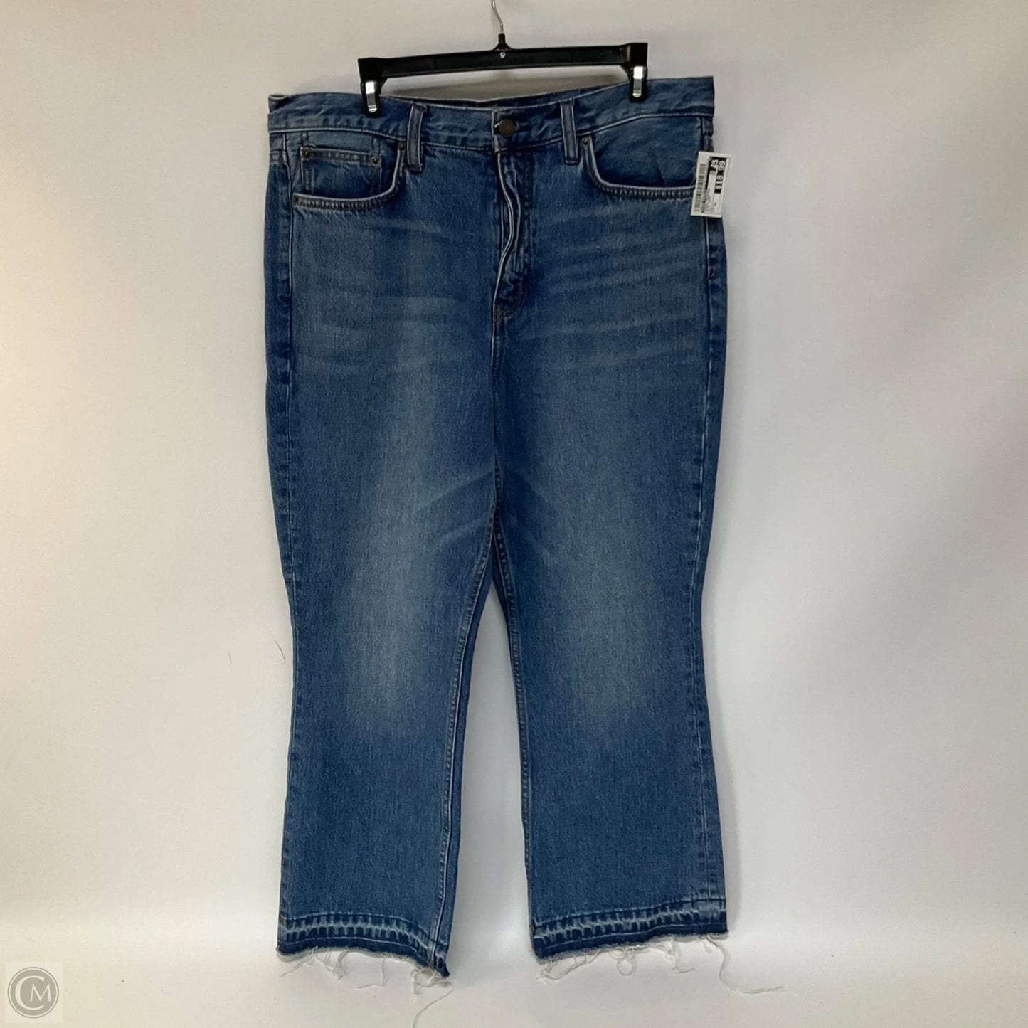 Jeans Cropped By Free People In Blue Denim, Size: 12