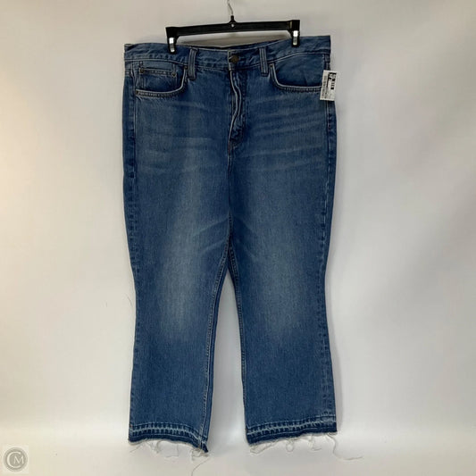 Jeans Cropped By Free People In Blue Denim, Size: 12