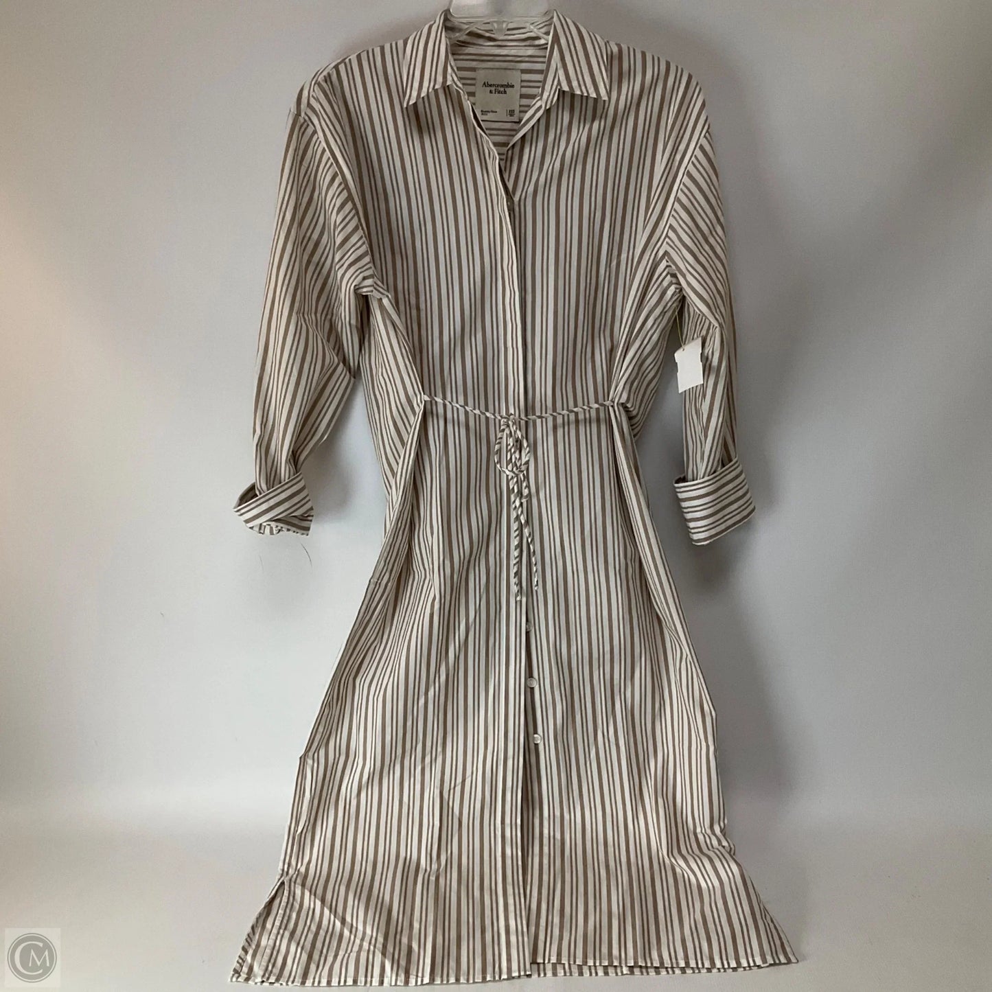 Dress Casual Midi By Abercrombie And Fitch In Striped Pattern, Size: Xxs