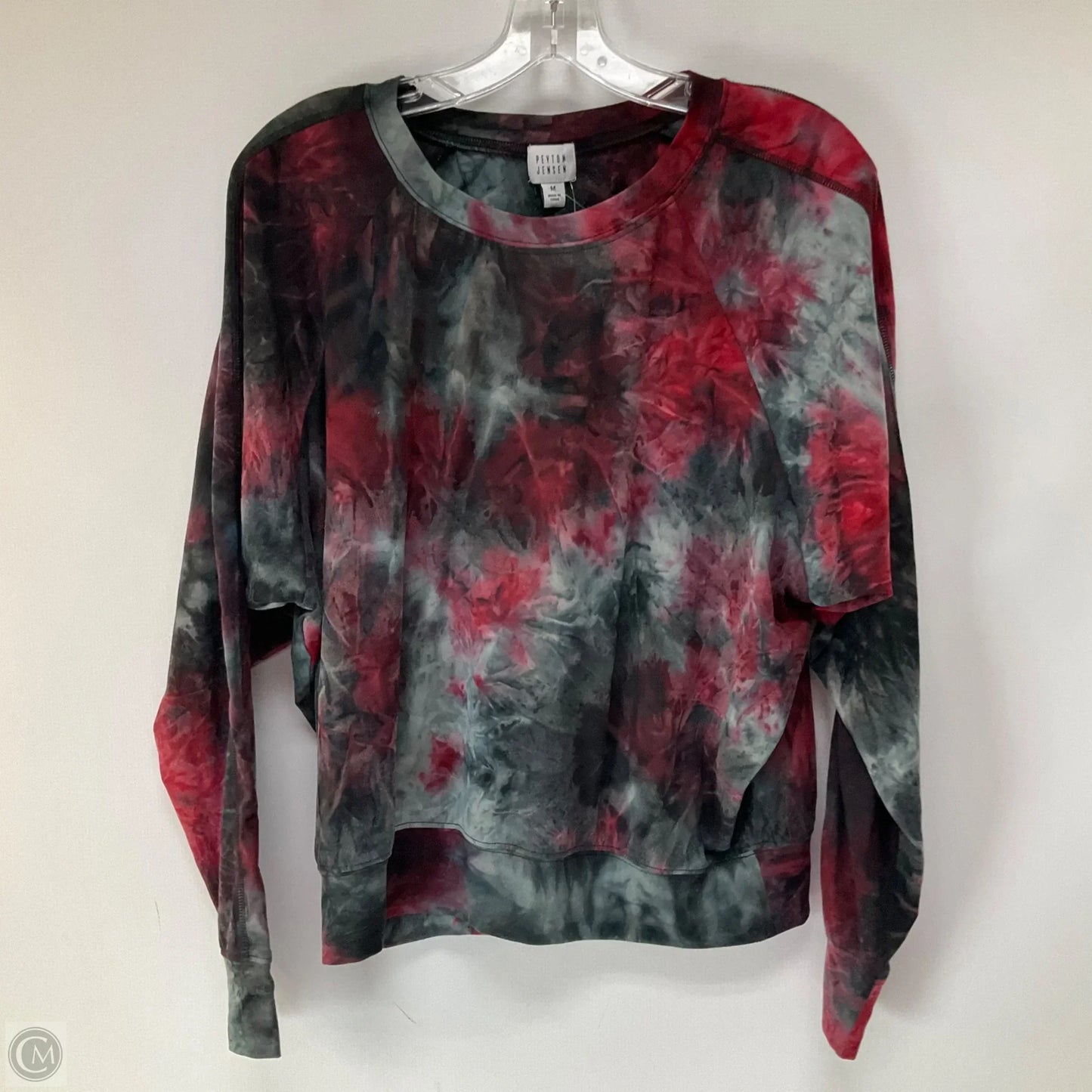 Top Long Sleeve By Peyton Jensen In Tie Dye Print, Size: M