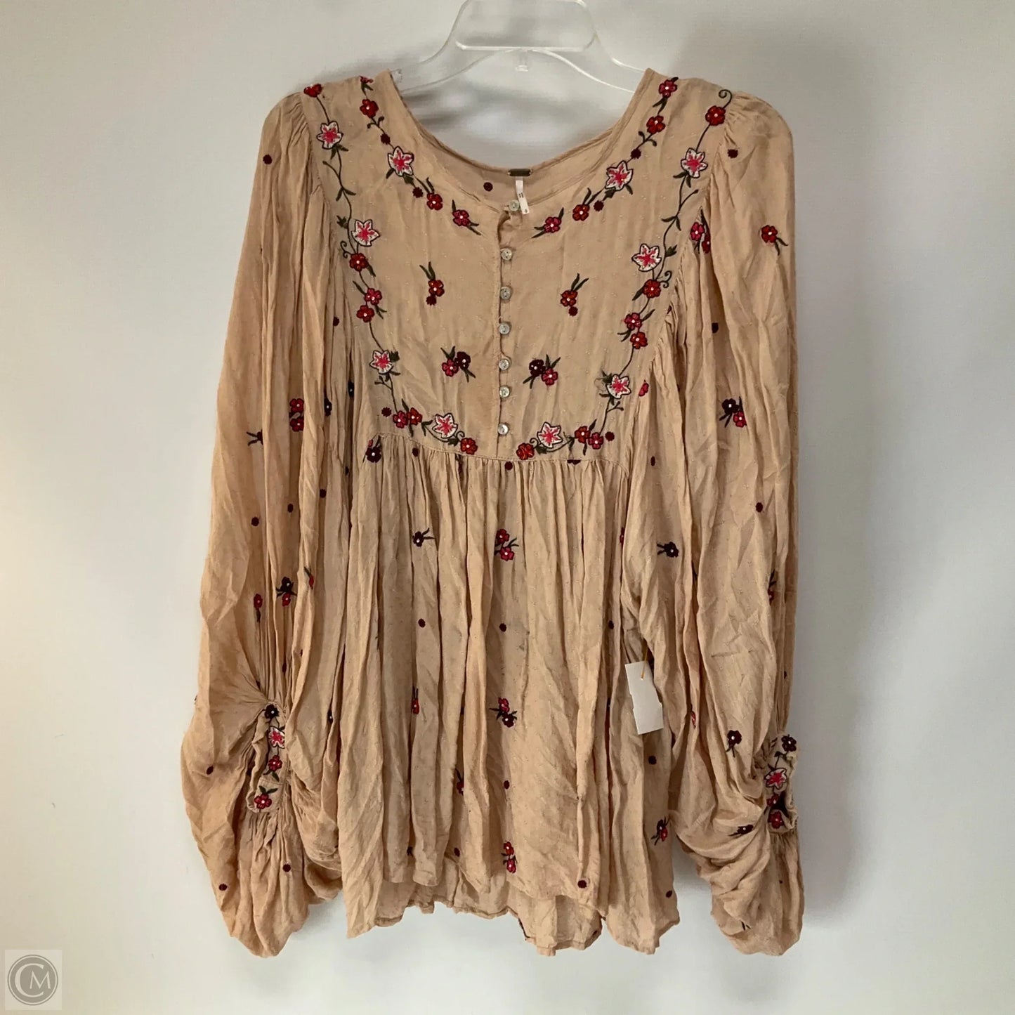 Top Long Sleeve By Free People In Floral Print, Size: S