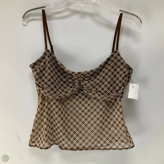 Top Sleeveless By Abercrombie And Fitch In Plaid Pattern, Size: L