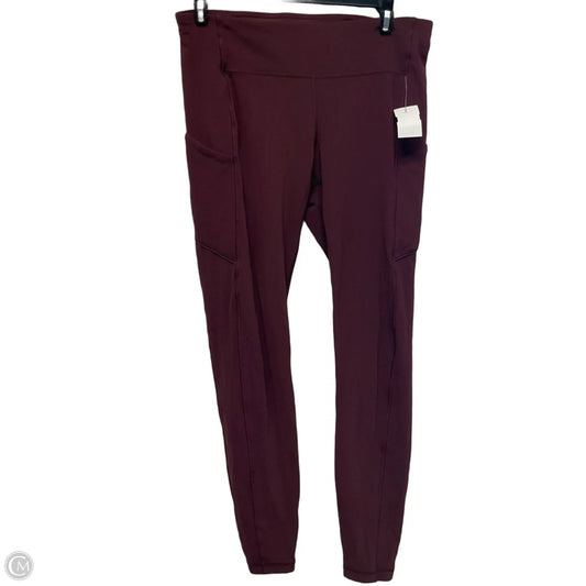 Athletic Leggings By Lululemon In Maroon, Size: 8