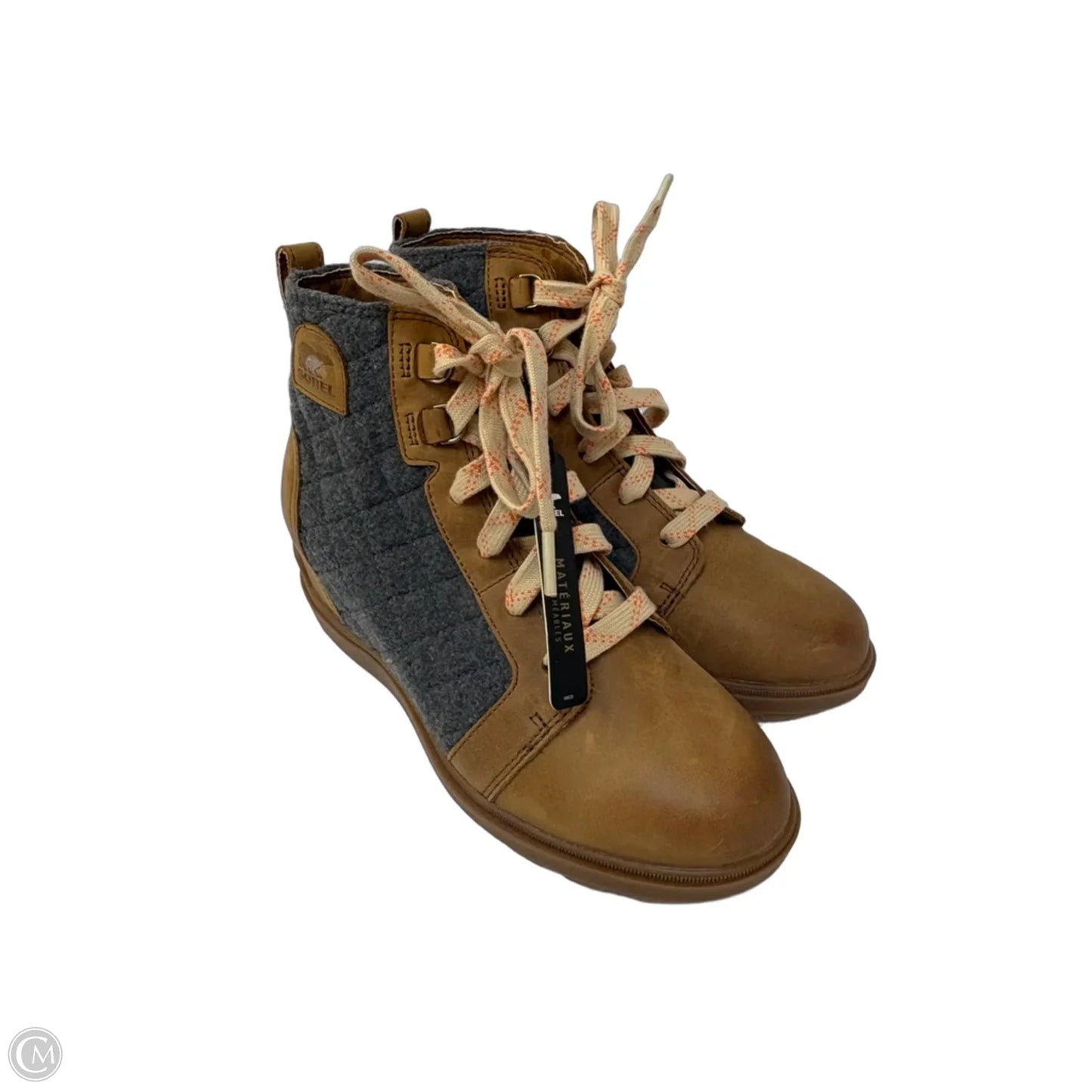 Boots Ankle Heels By Sorel In Brown & Grey, Size: 7