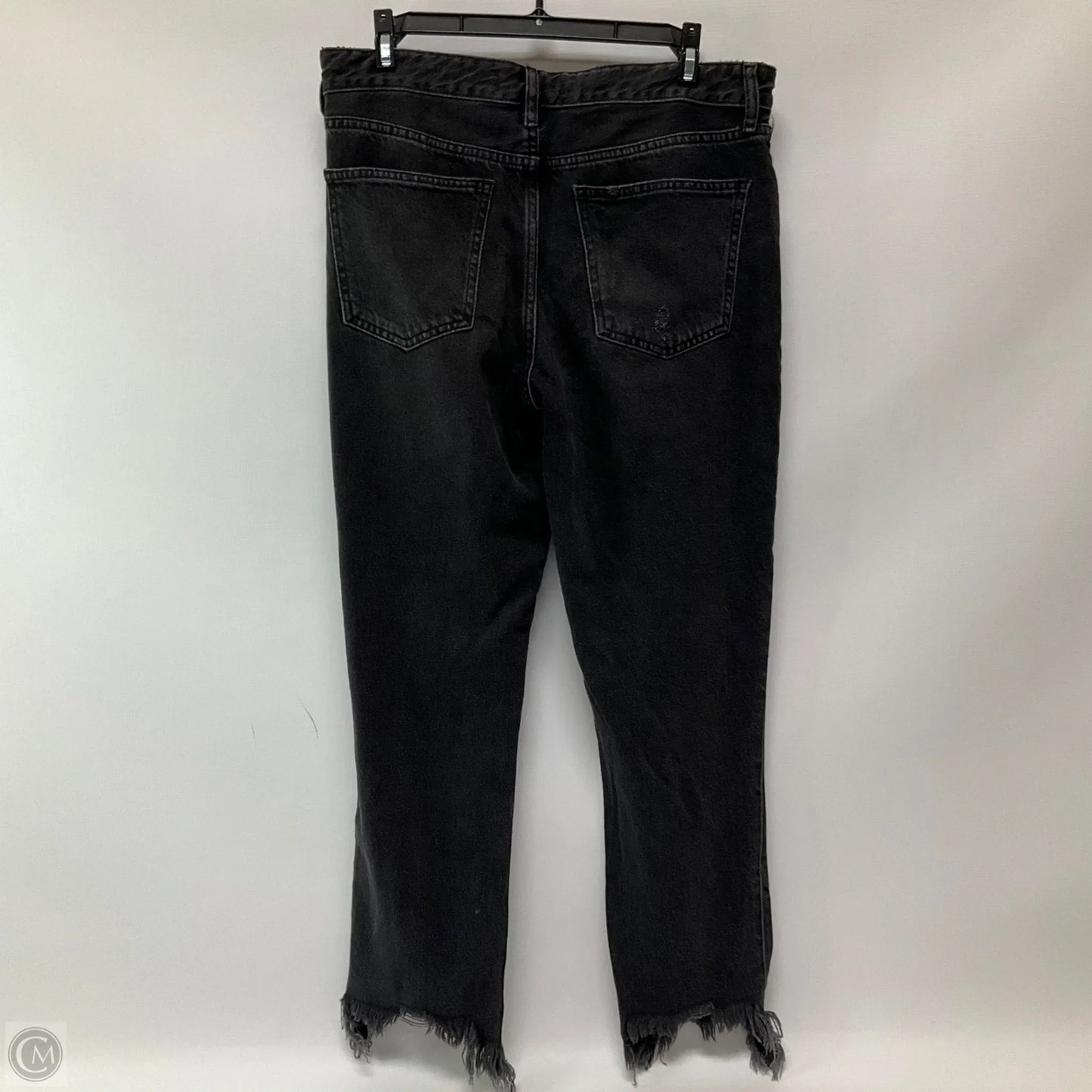 Jeans Straight By Free People In Black Denim, Size: 8