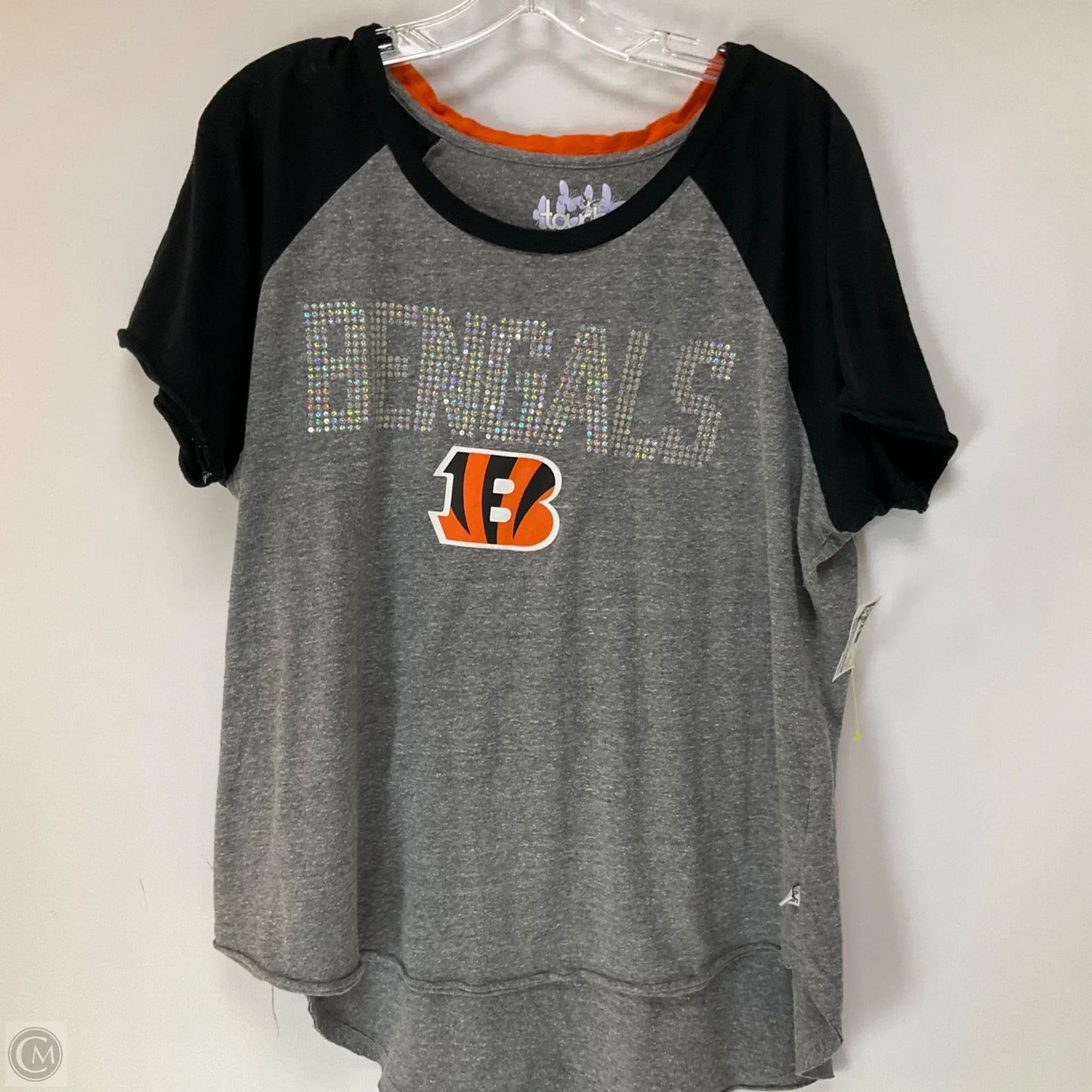 Top Short Sleeve By Touch Me Knits In Grey, Size: 2x