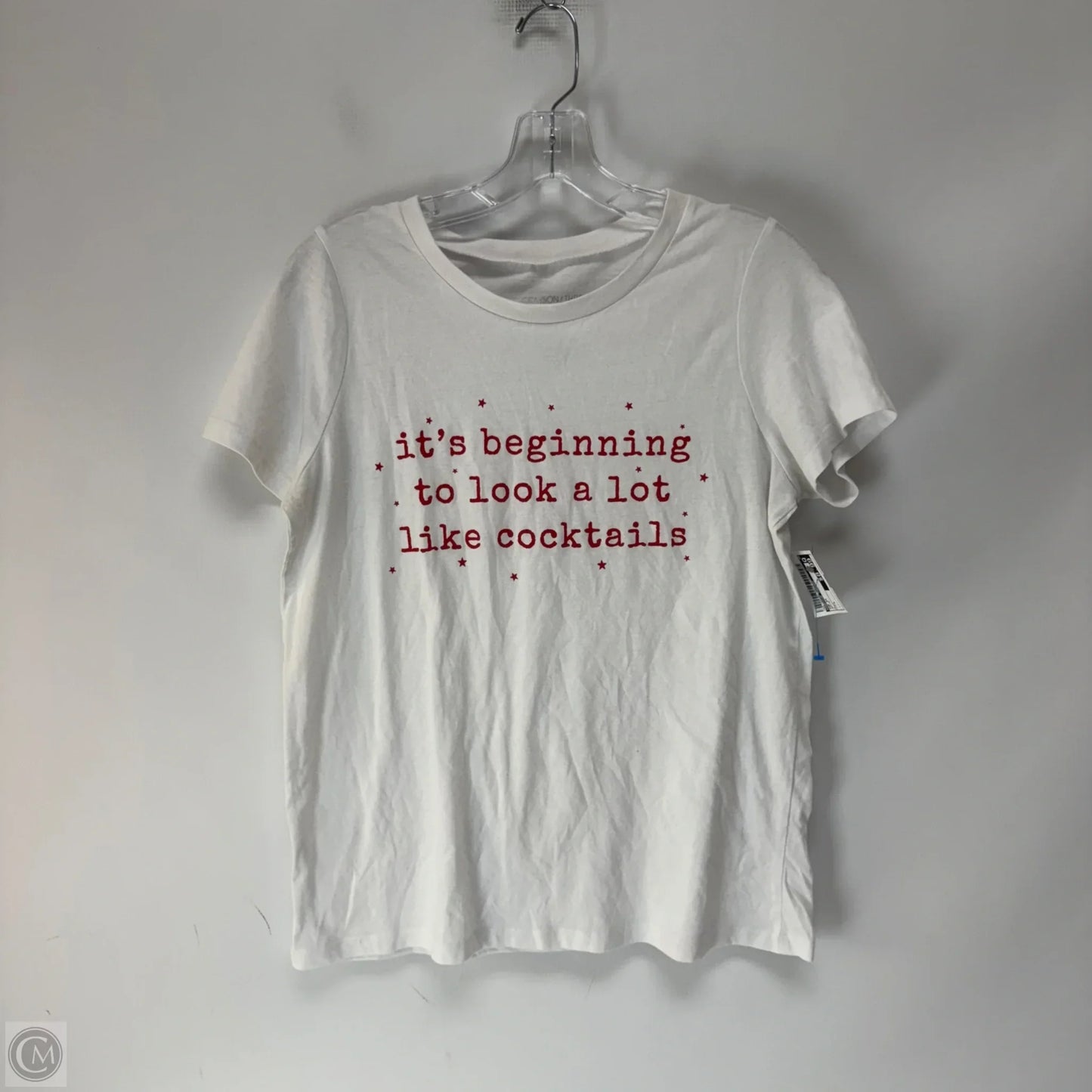 Top Short Sleeve By Grayson Threads In White, Size: L