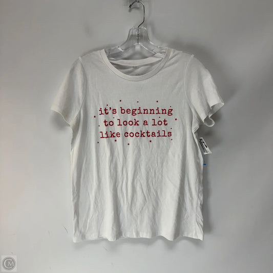 Top Short Sleeve By Grayson Threads In White, Size: L