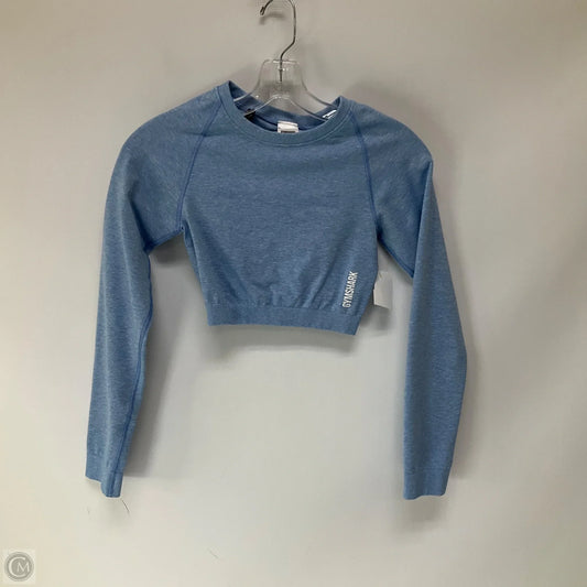 Athletic Top Long Sleeve Collar By Gym Shark In Blue, Size: S