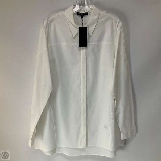 Top Long Sleeve Designer By Lafayette 148 In White, Size: L
