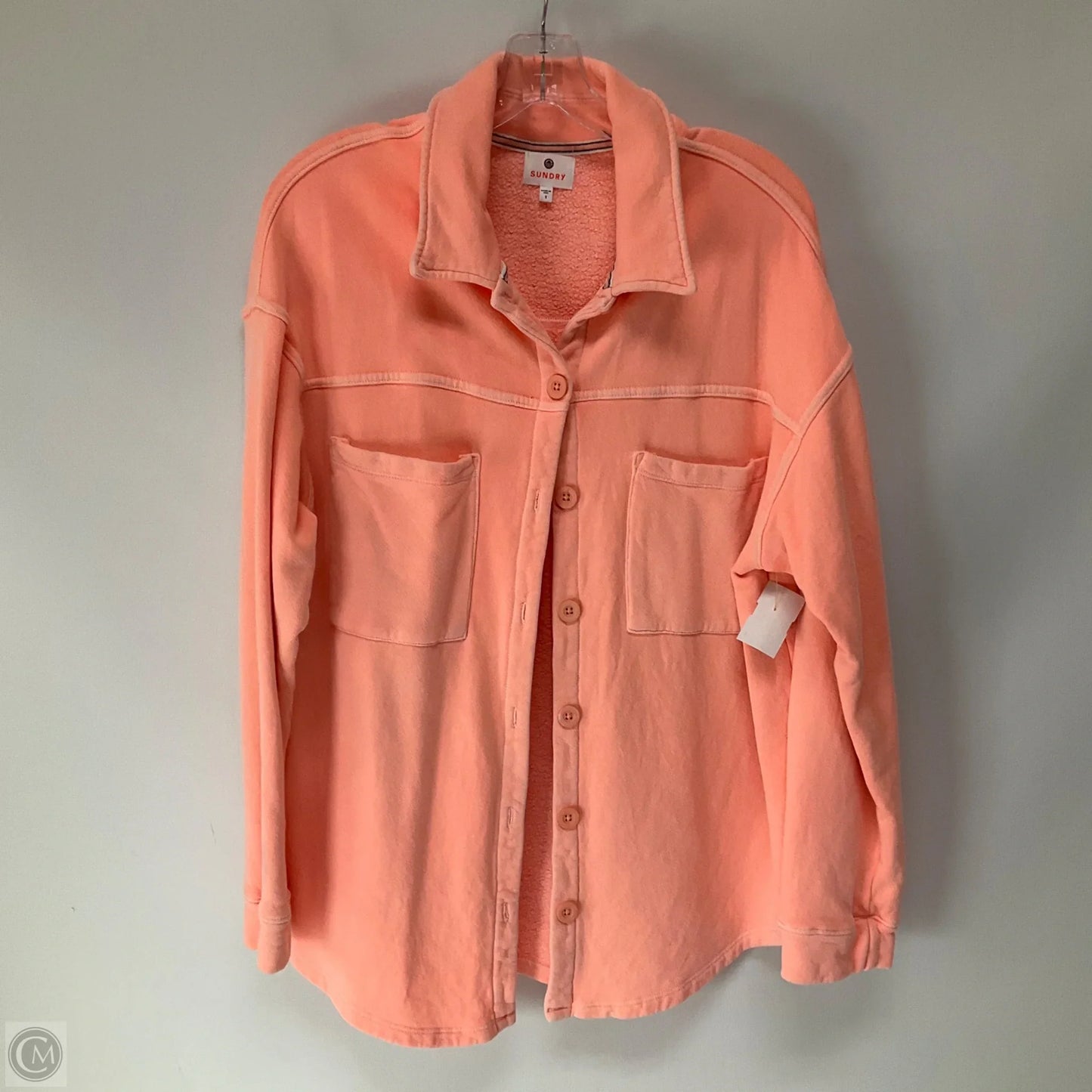 Jacket Shirt By Sundry In Orange, Size: M