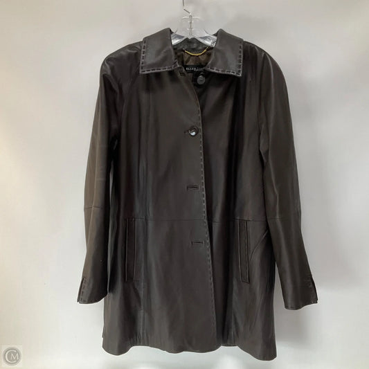 Coat Leather By Ellen Tracy In Brown, Size: L