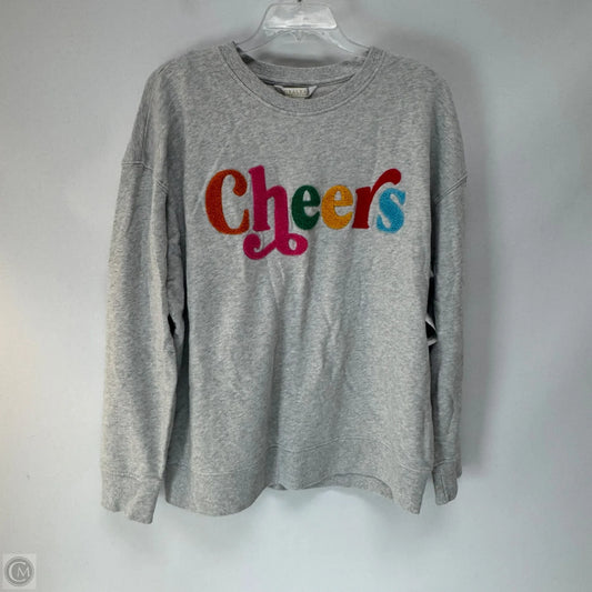 Sweatshirt Crewneck By Shiraleah In Grey, Size: L