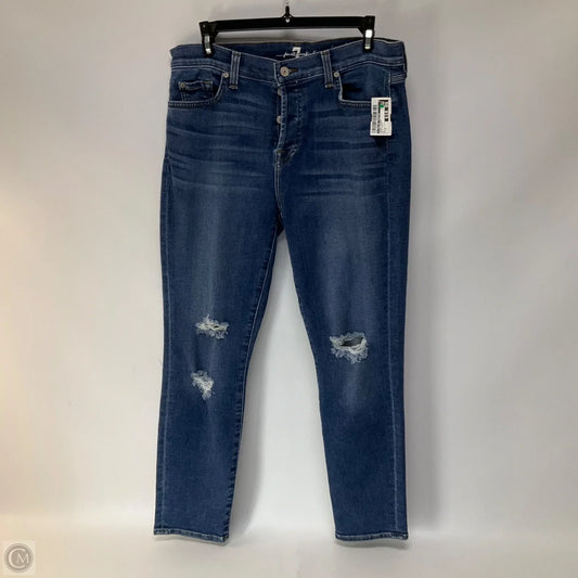 Jeans Skinny By 7 For All Mankind In Blue Denim, Size: 8