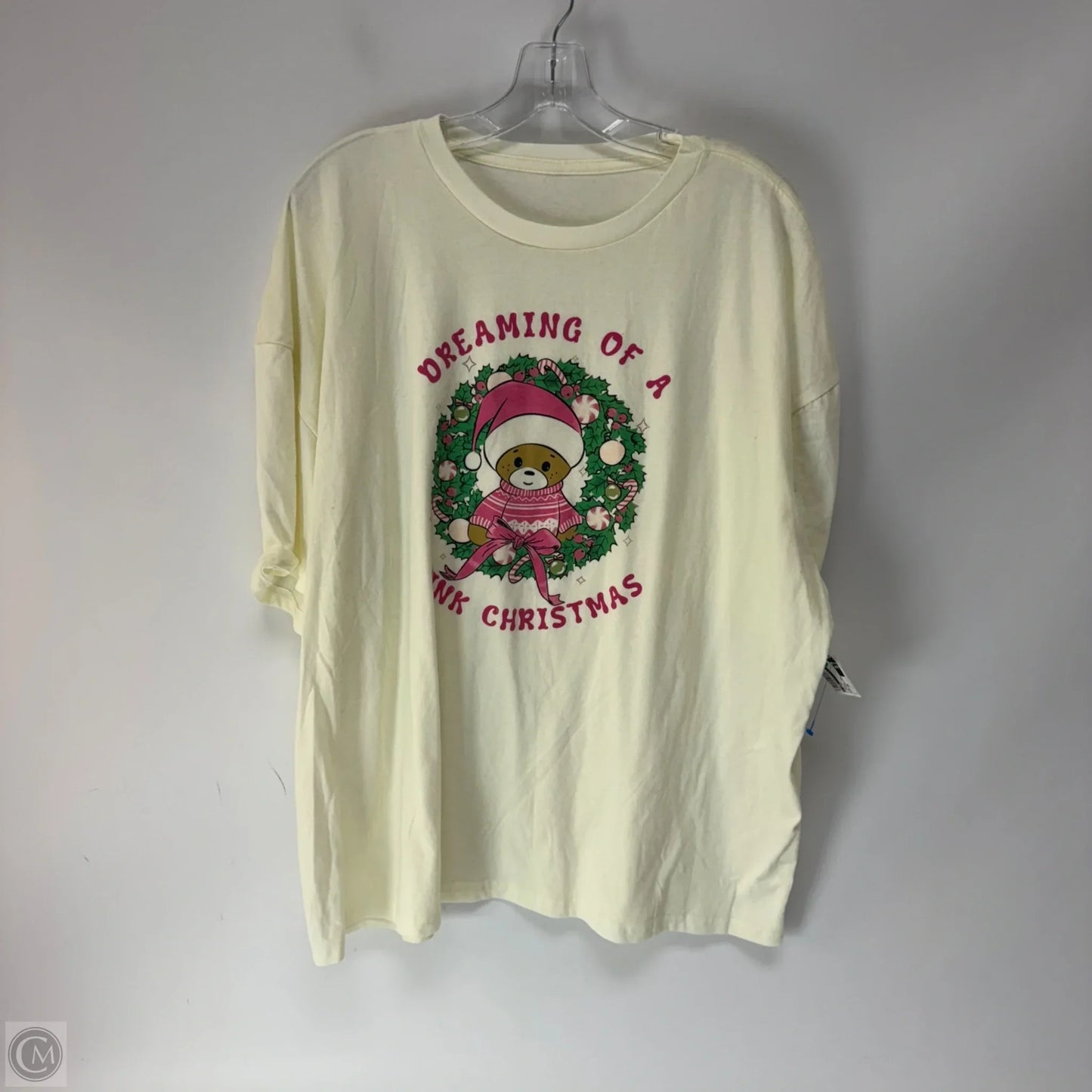 Top Short Sleeve By Cmf In Cream, Size: 2x