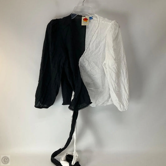 Top 3/4 Sleeve By Farm Rio In Black & White, Size: L
