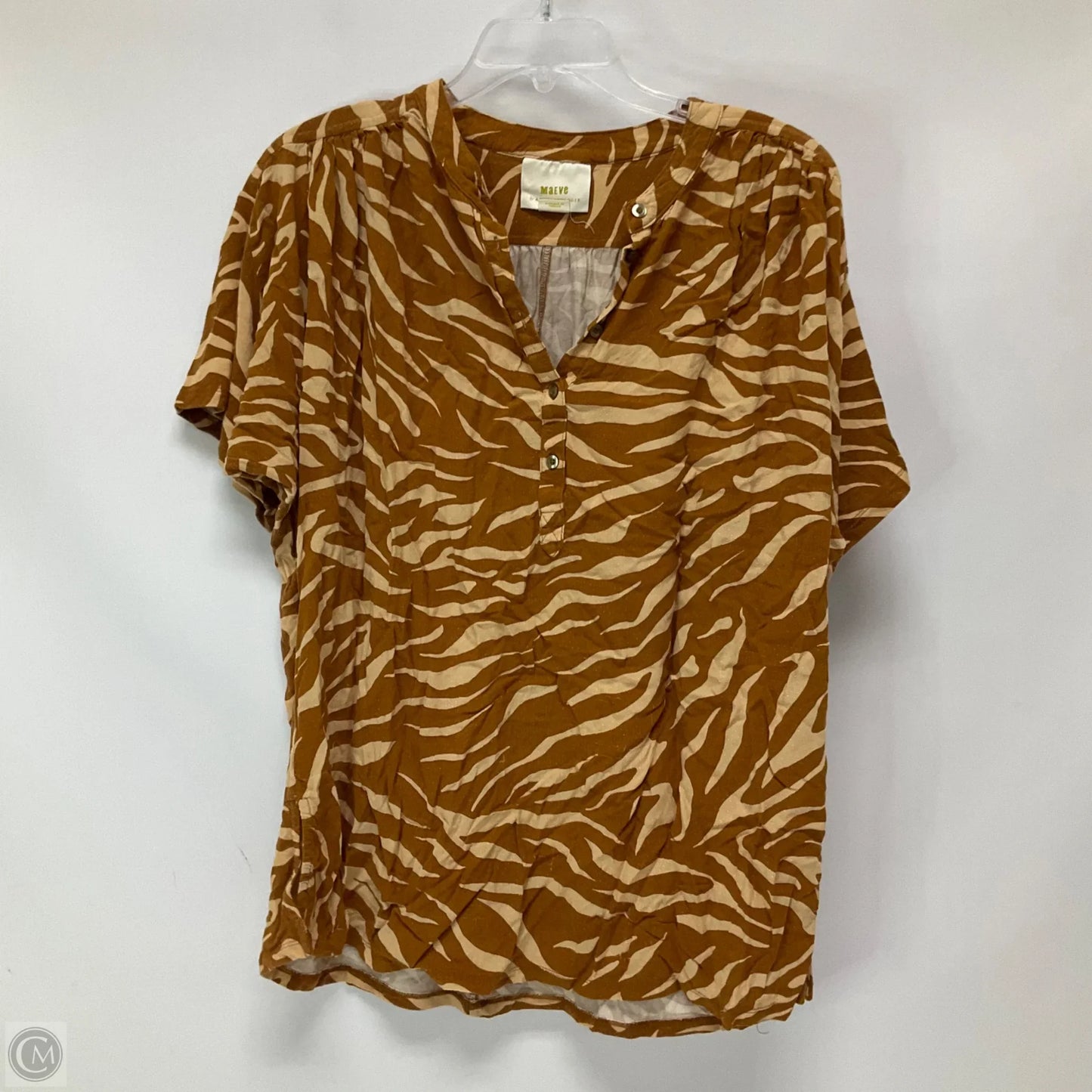 Top Short Sleeve By Maeve In Brown, Size: Xl