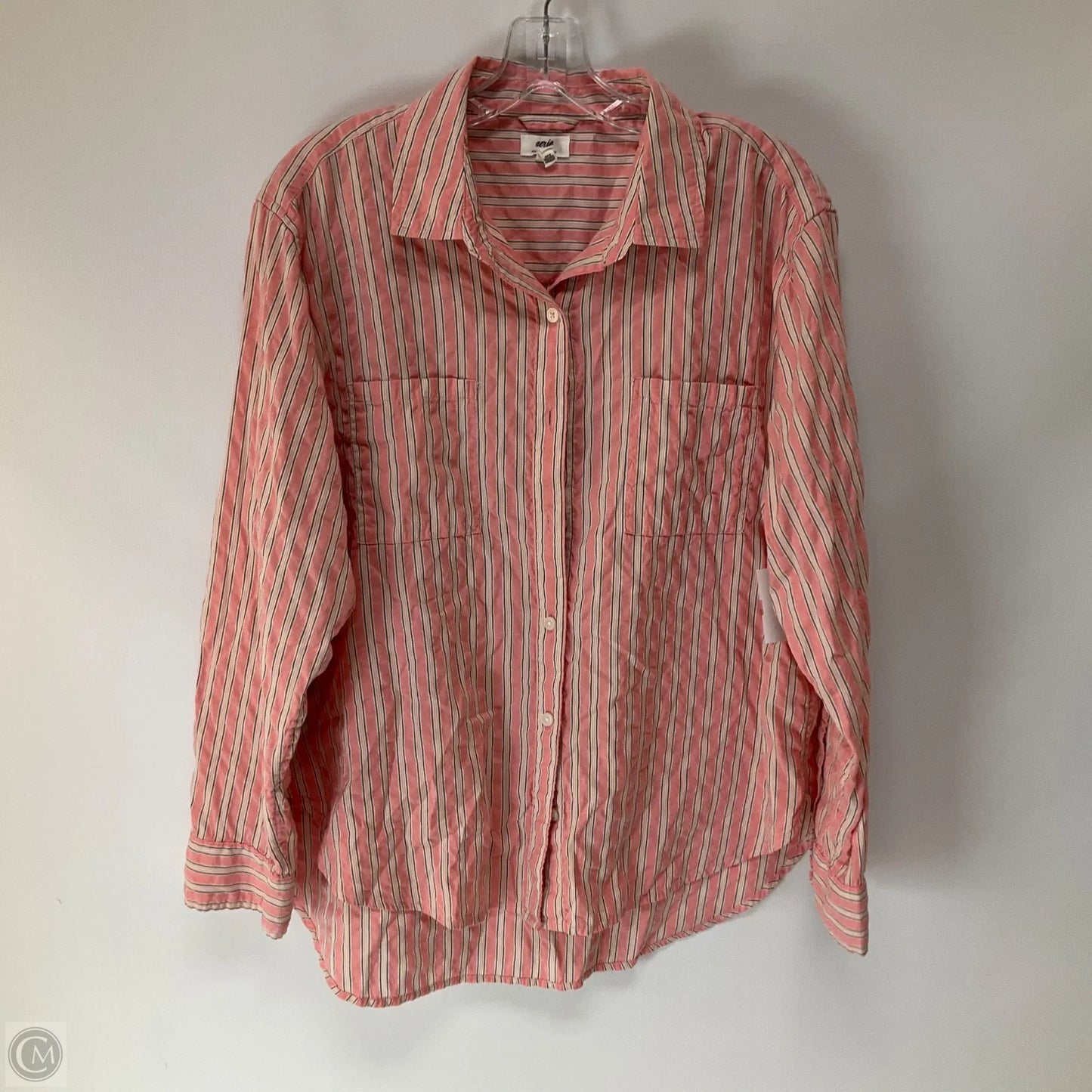 Top Long Sleeve By Aerie In Striped Pattern, Size: S