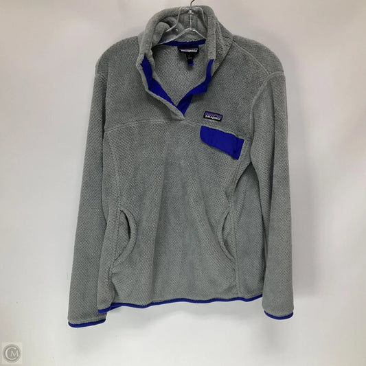 Jacket Fleece By Patagonia In Grey & Purple, Size: L