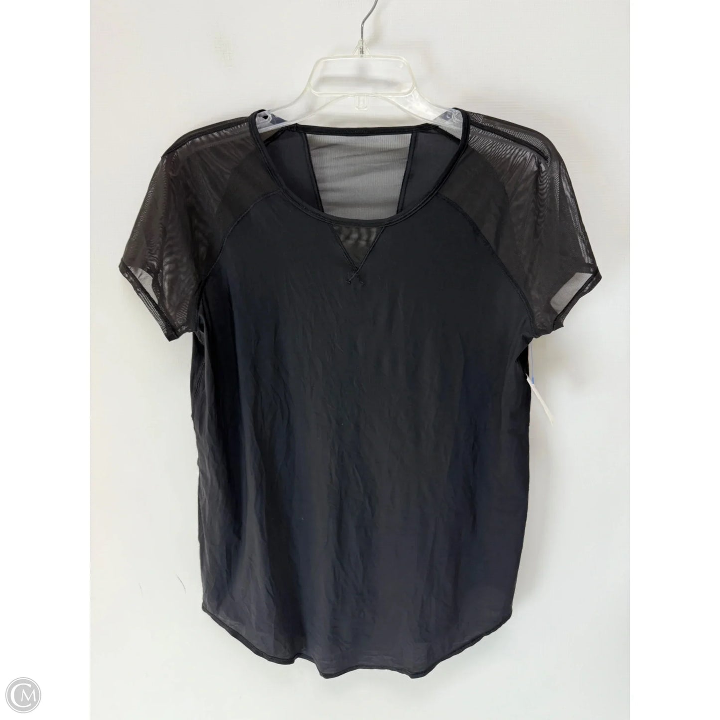 Athletic Top Short Sleeve By Lululemon In Black, Size: L