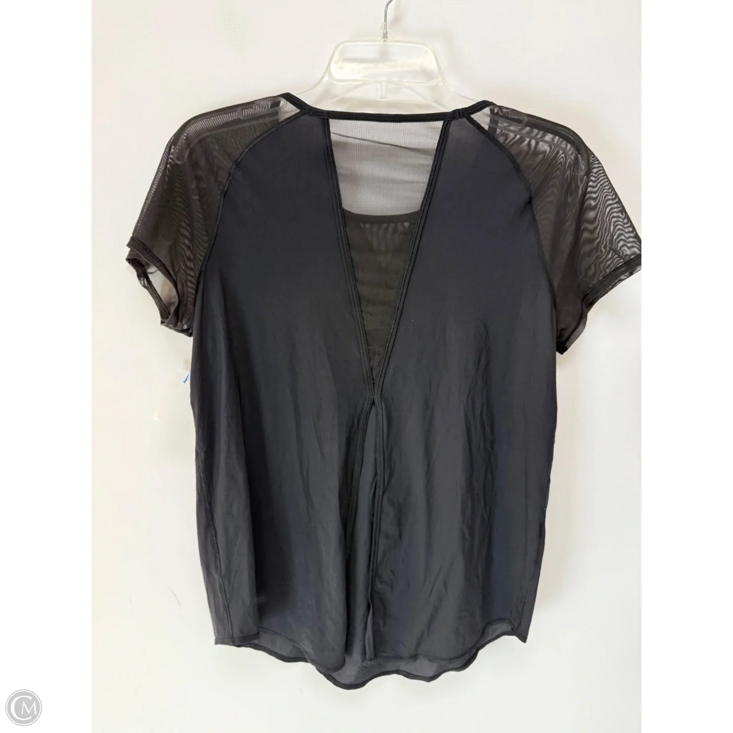 Athletic Top Short Sleeve By Lululemon In Black, Size: L