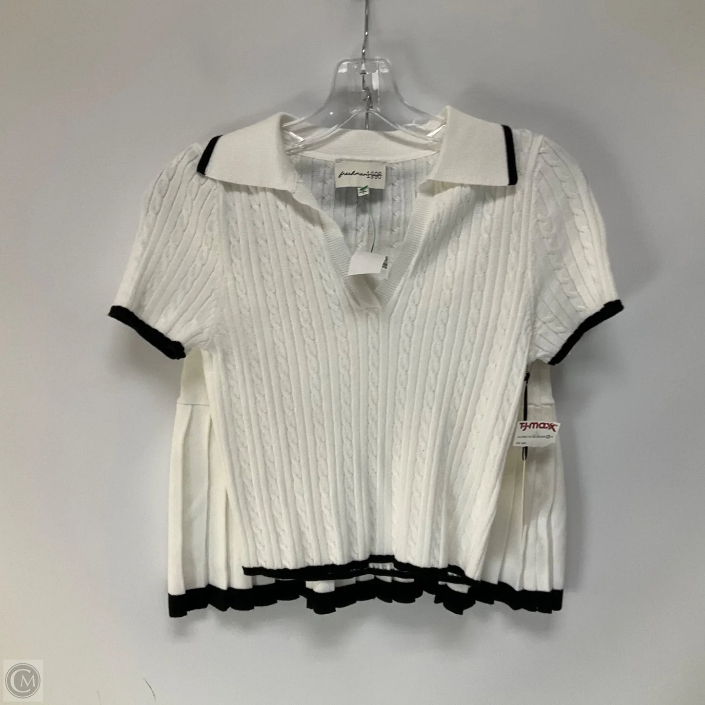 Top 2pc Short Sleeve By Freshman In Black & White, Size: S