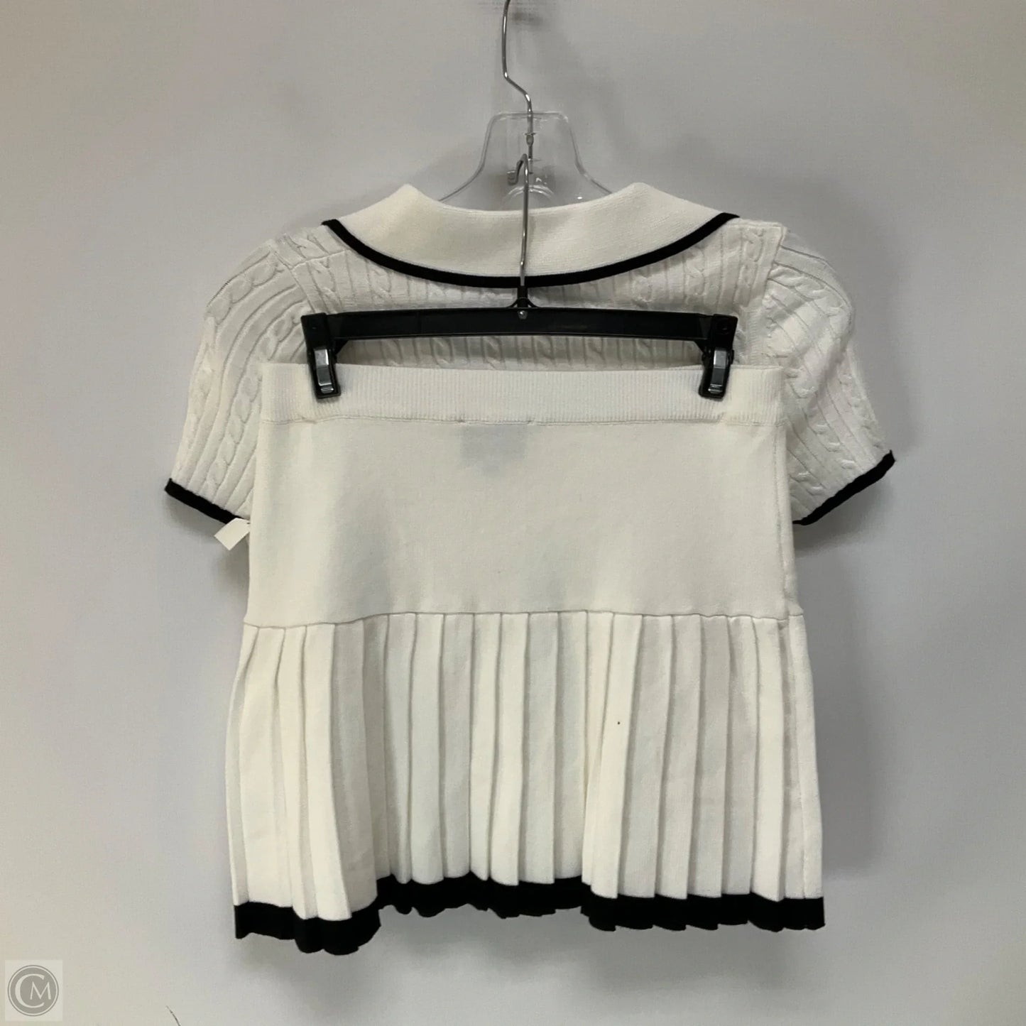 Top 2pc Short Sleeve By Freshman In Black & White, Size: S