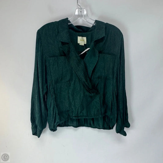 Top Long Sleeve By Maeve In Green, Size: Xs