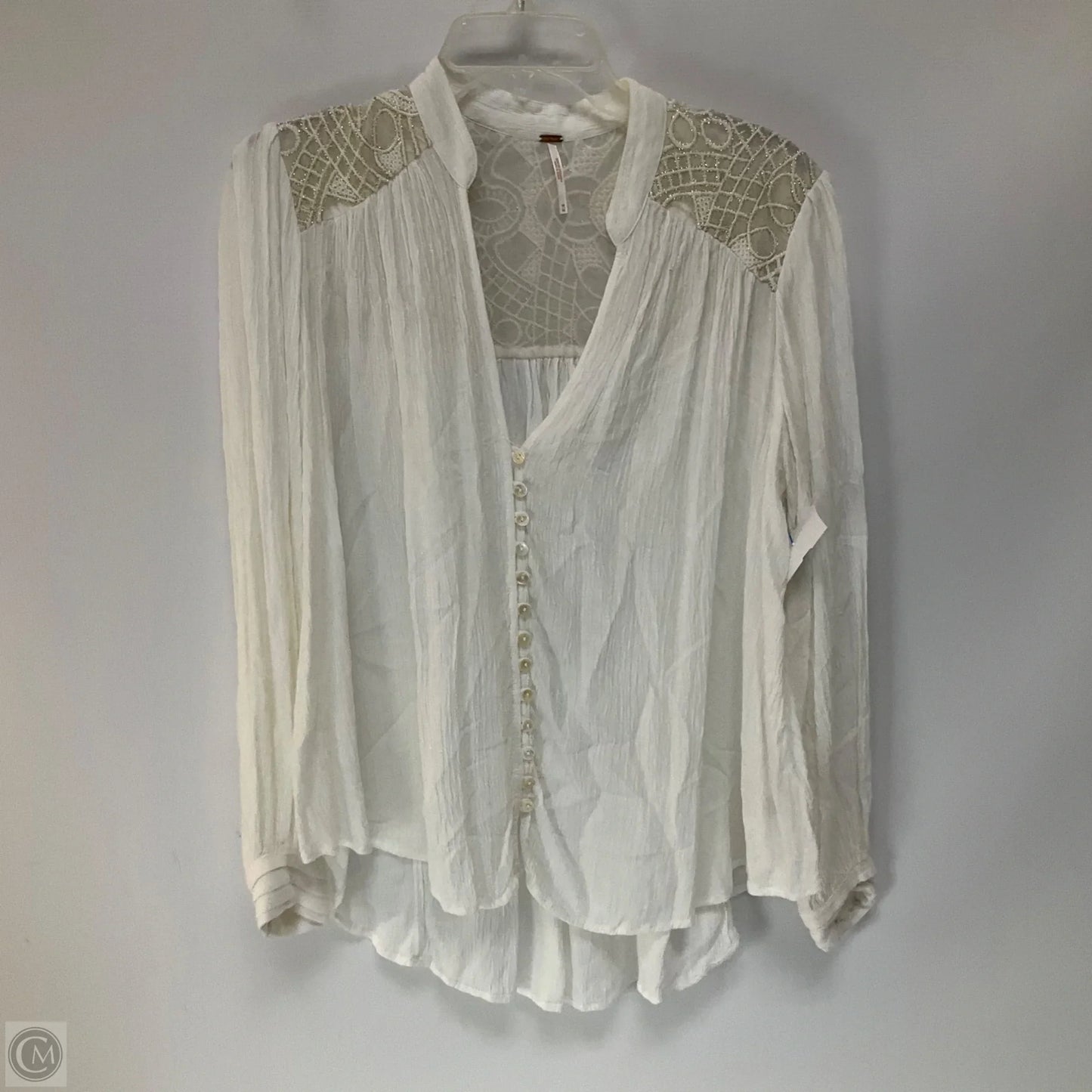 Top Long Sleeve By Free People In White, Size: M