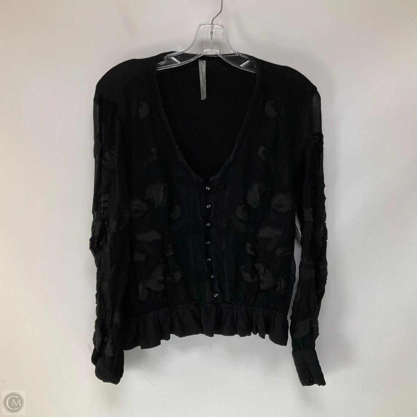 Top Long Sleeve By Anthropologie In Black, Size: M