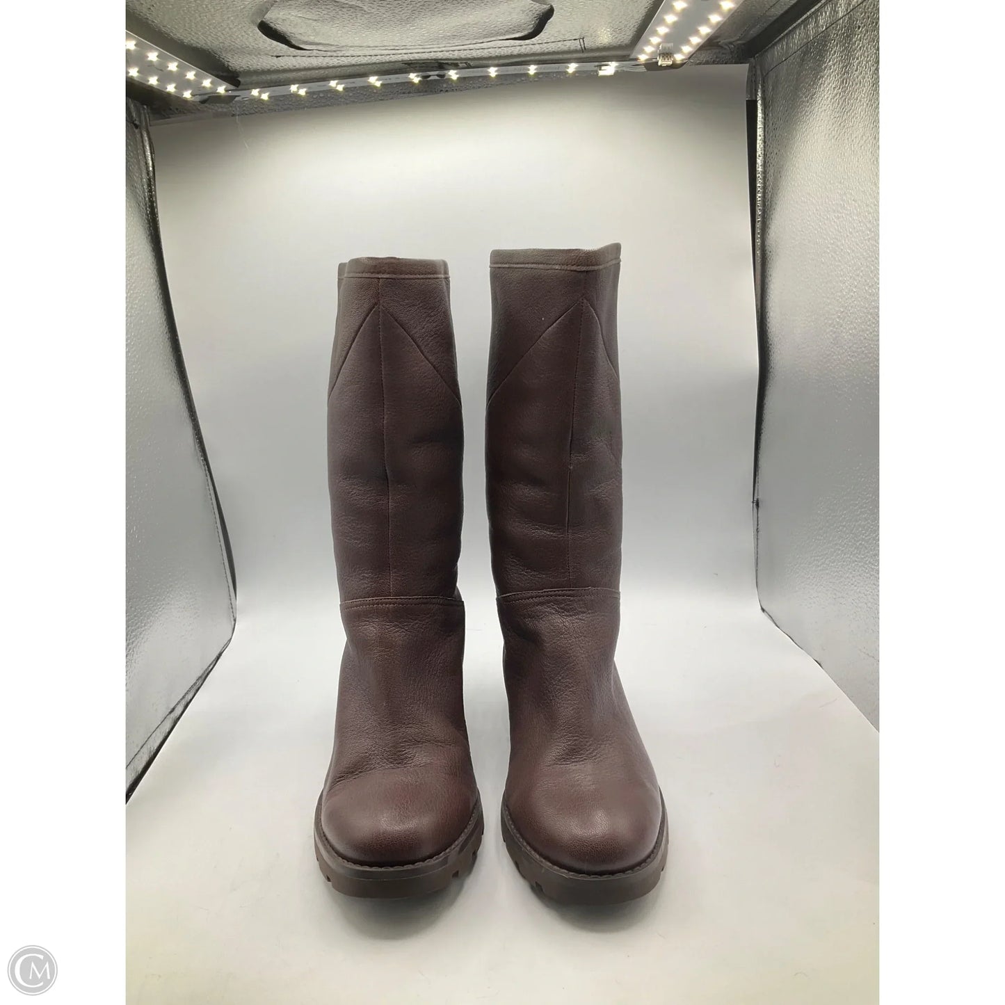 Boots Designer By Ugg In Brown, Size: 9