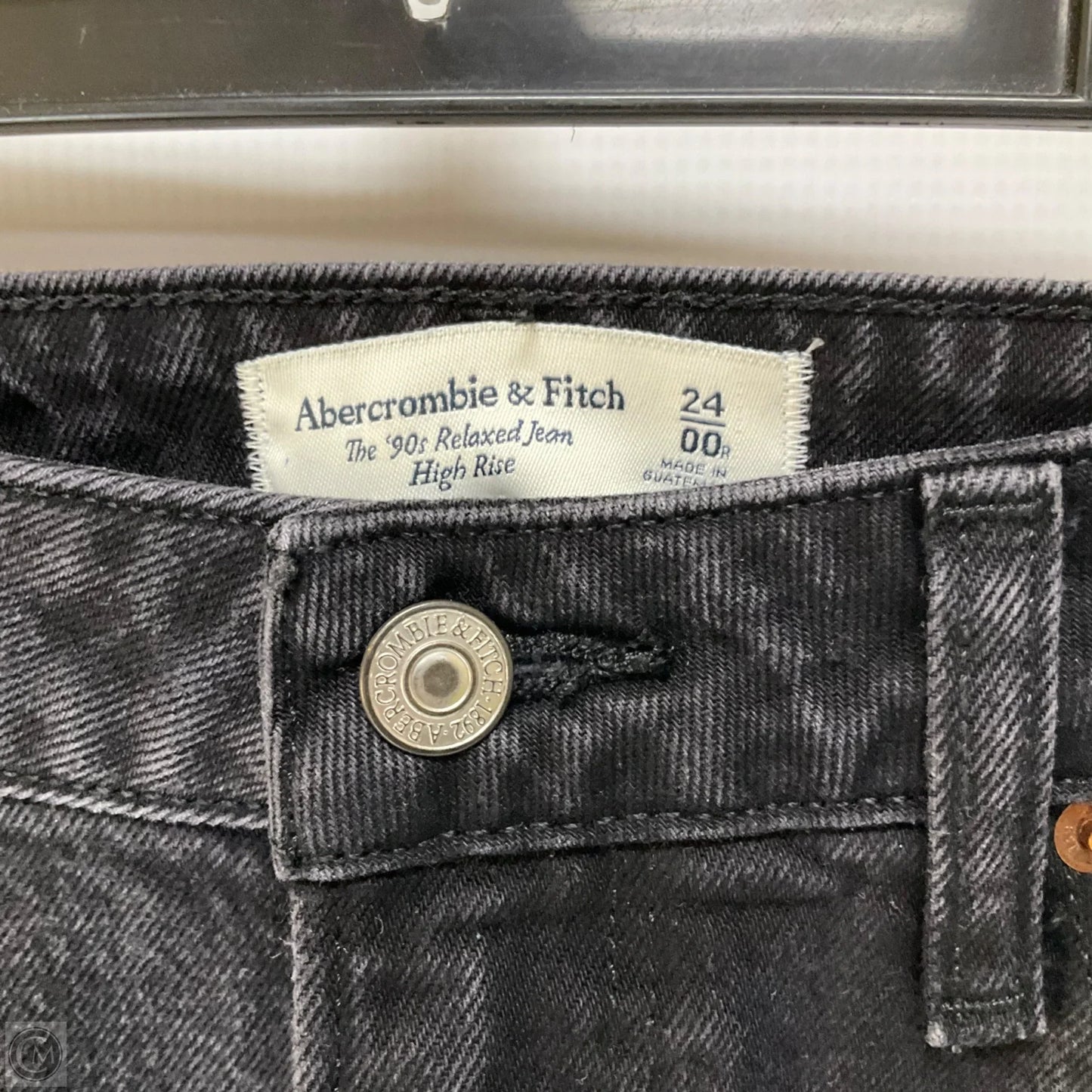 Jeans Straight By Abercrombie And Fitch In Black Denim, Size: 0