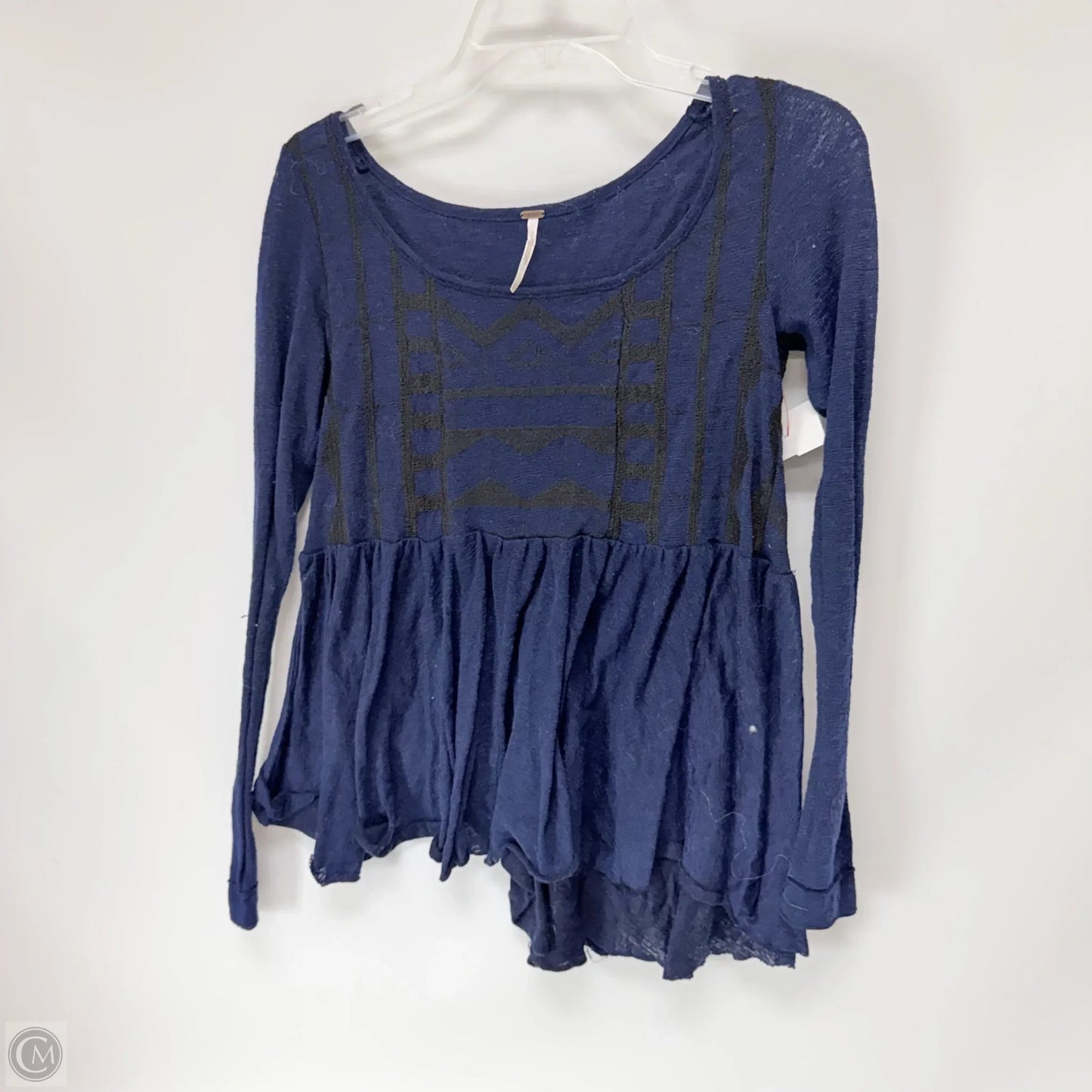 Top Long Sleeve By Free People In Black & Blue, Size: S