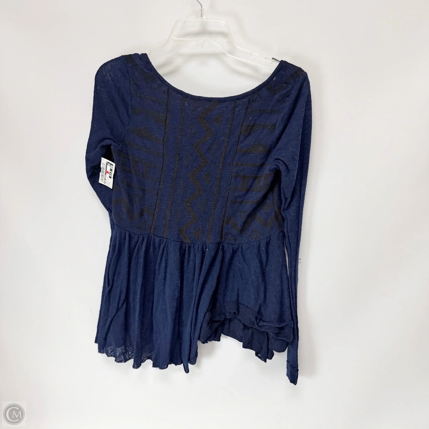 Top Long Sleeve By Free People In Black & Blue, Size: S