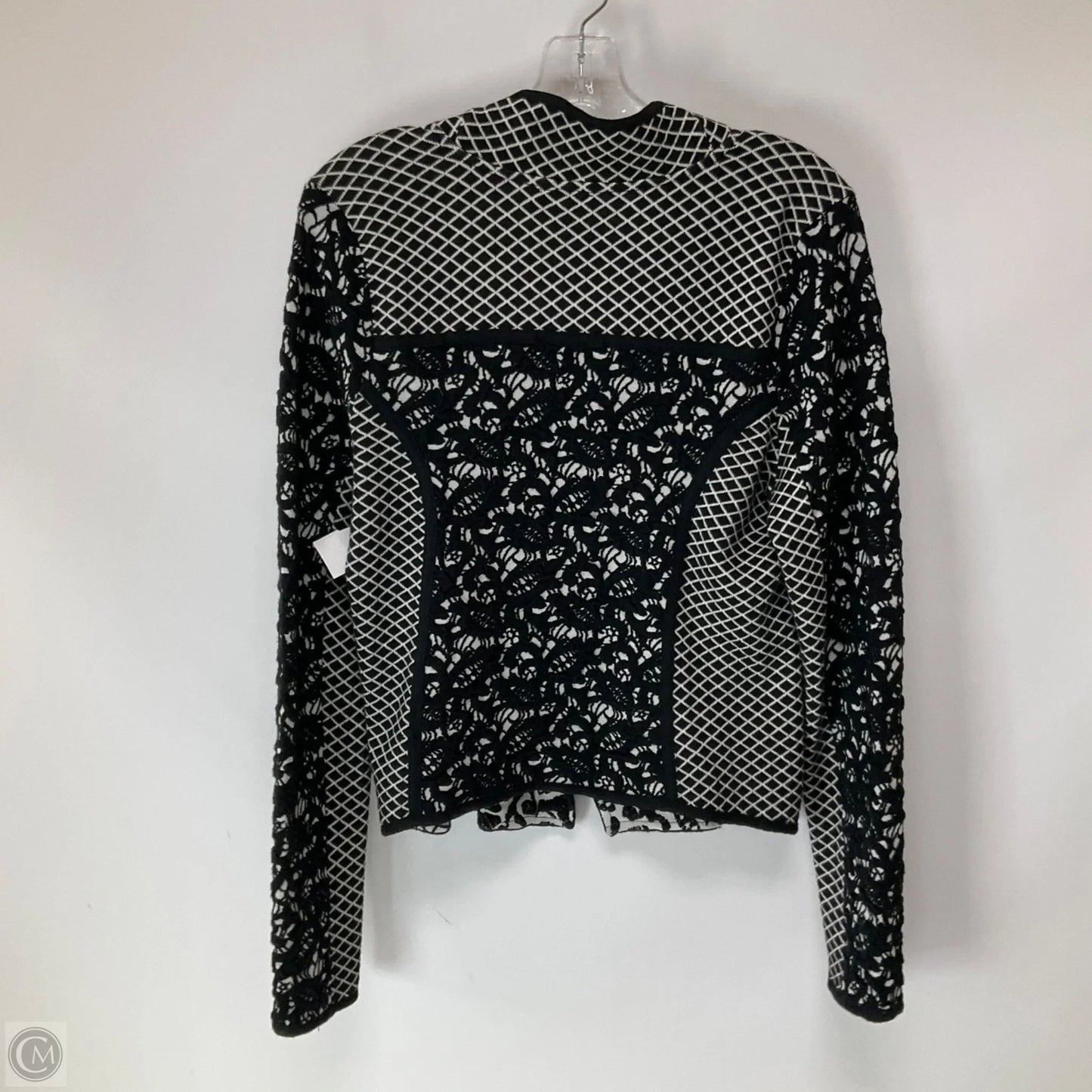 Sweater Cardigan By Moth In Black & White, Size: M