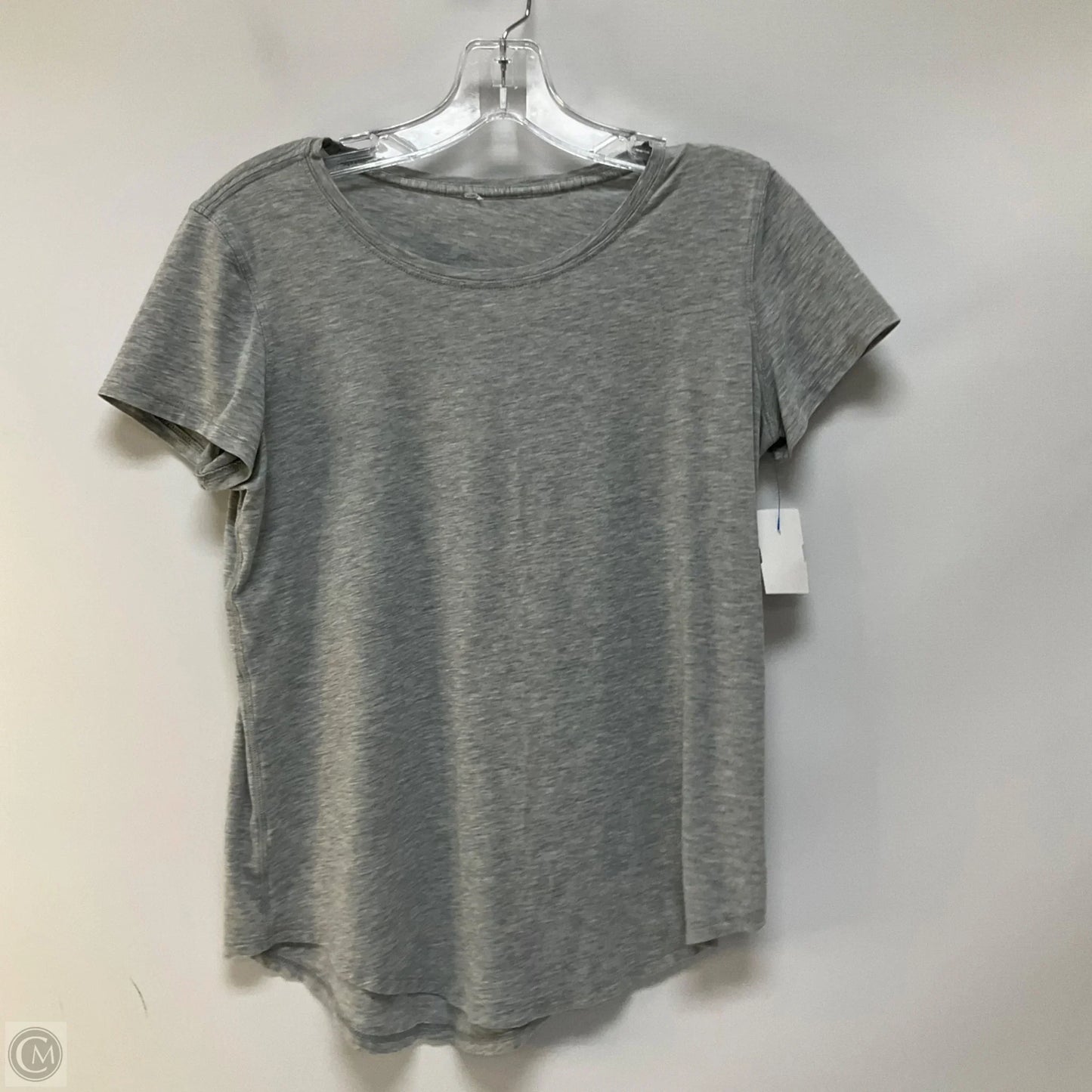 Athletic Top Short Sleeve By Lululemon In Grey, Size: 4