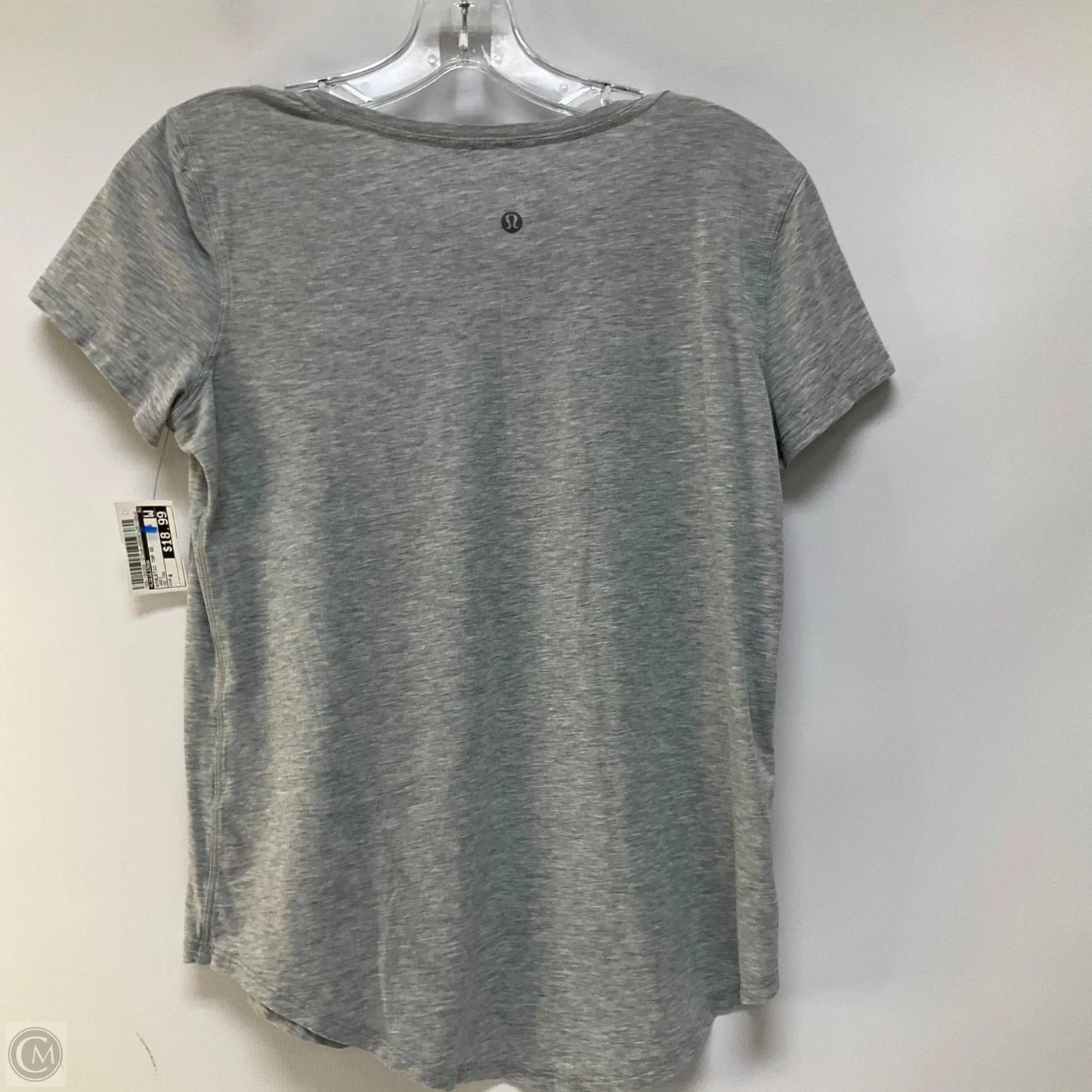 Athletic Top Short Sleeve By Lululemon In Grey, Size: 4