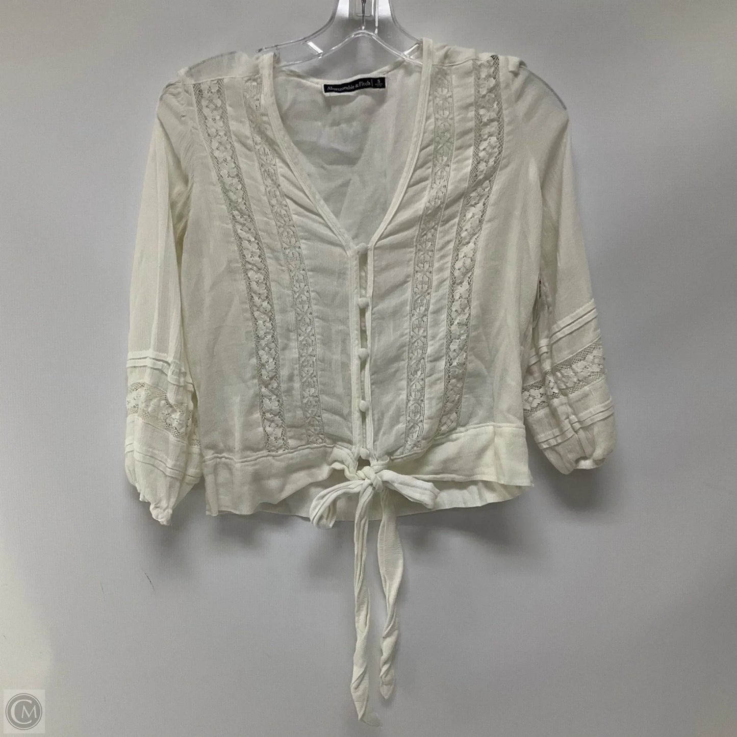 Top Long Sleeve By Abercrombie And Fitch In White, Size: S