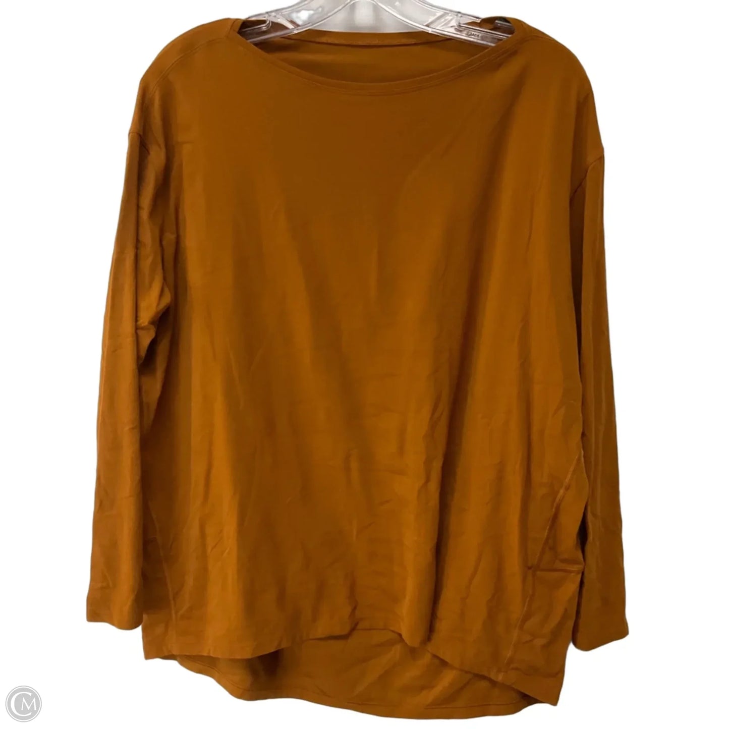 Athletic Top Long Sleeve Crewneck By Lululemon In Orange, Size: 8