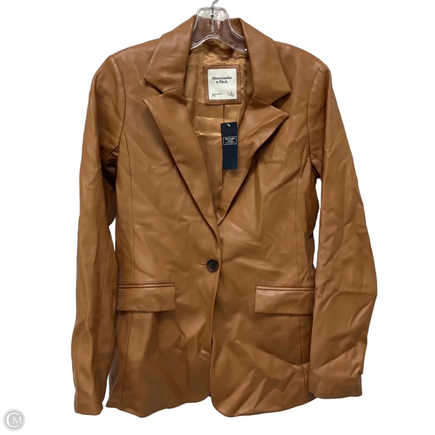 Jacket Leather By Abercrombie And Fitch In Tan, Size: S