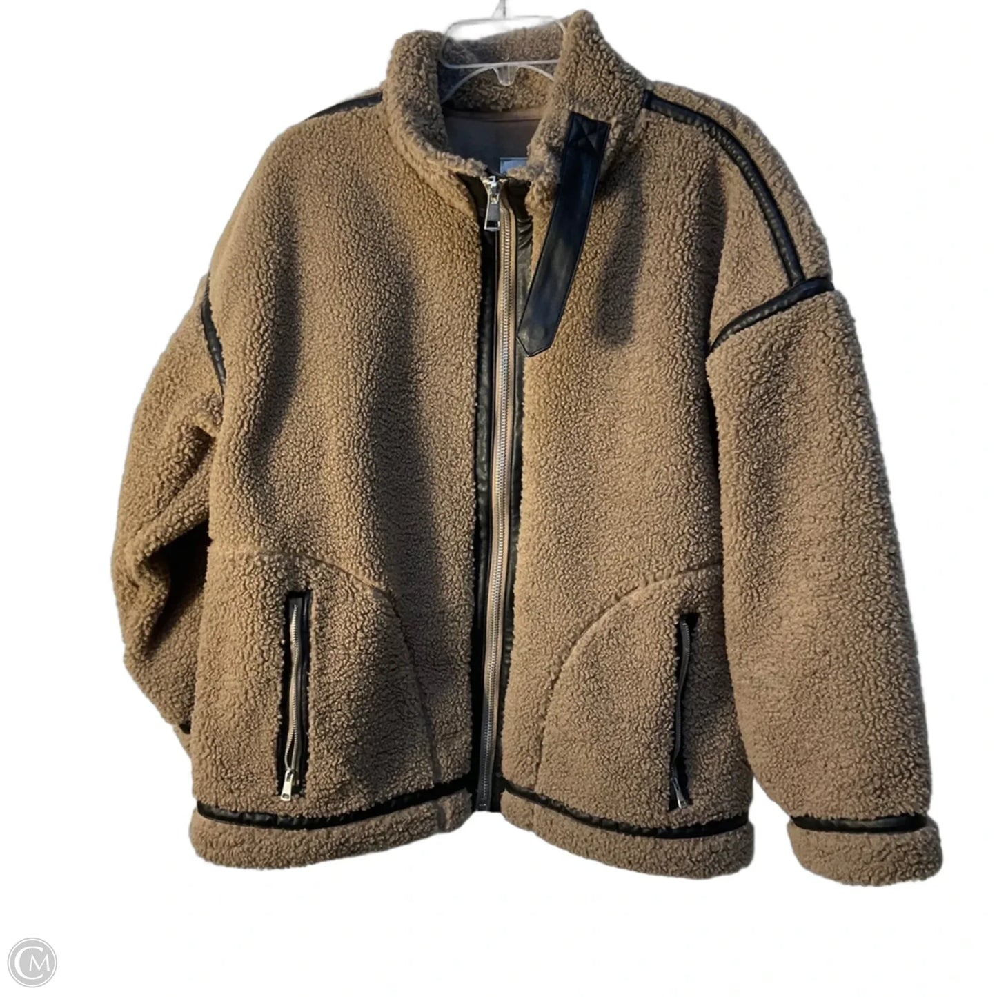 Jacket Fleece By Abercrombie And Fitch In Black & Brown, Size: M