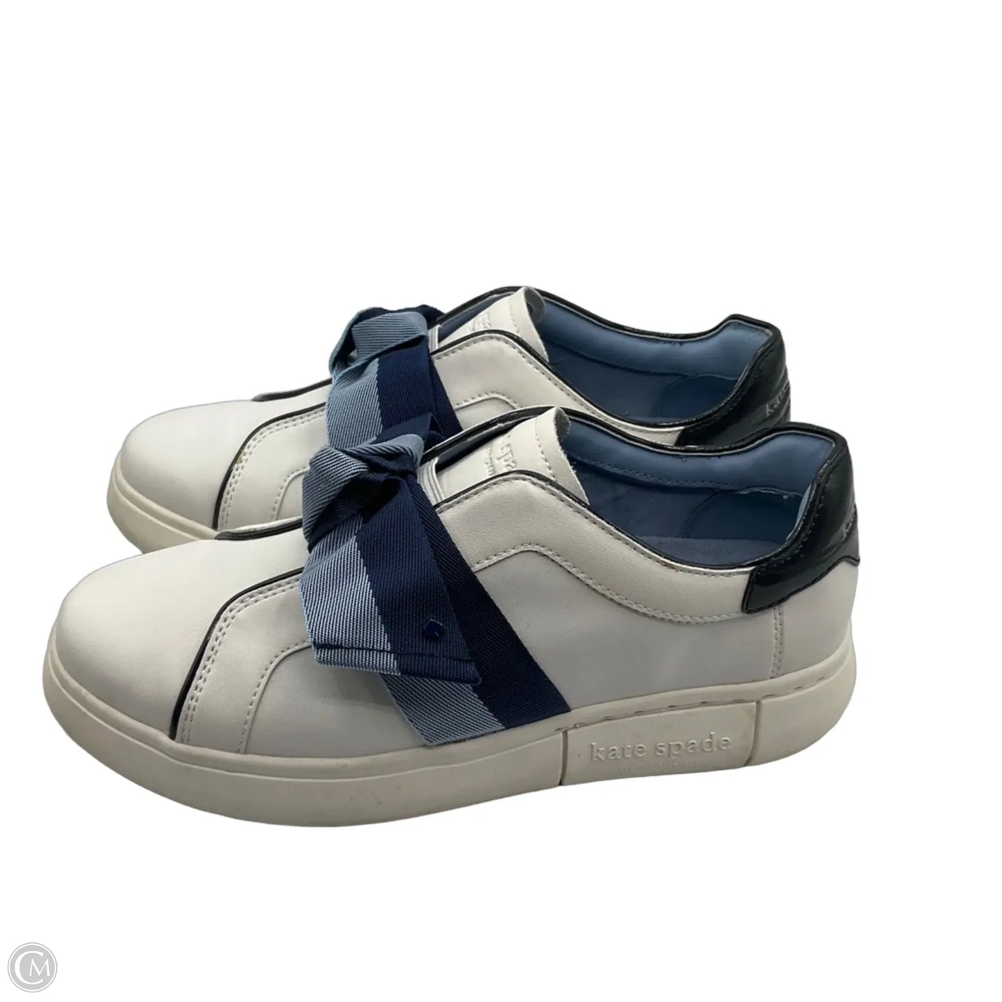 Shoes Designer By Kate Spade In Blue & White, Size: 7.5