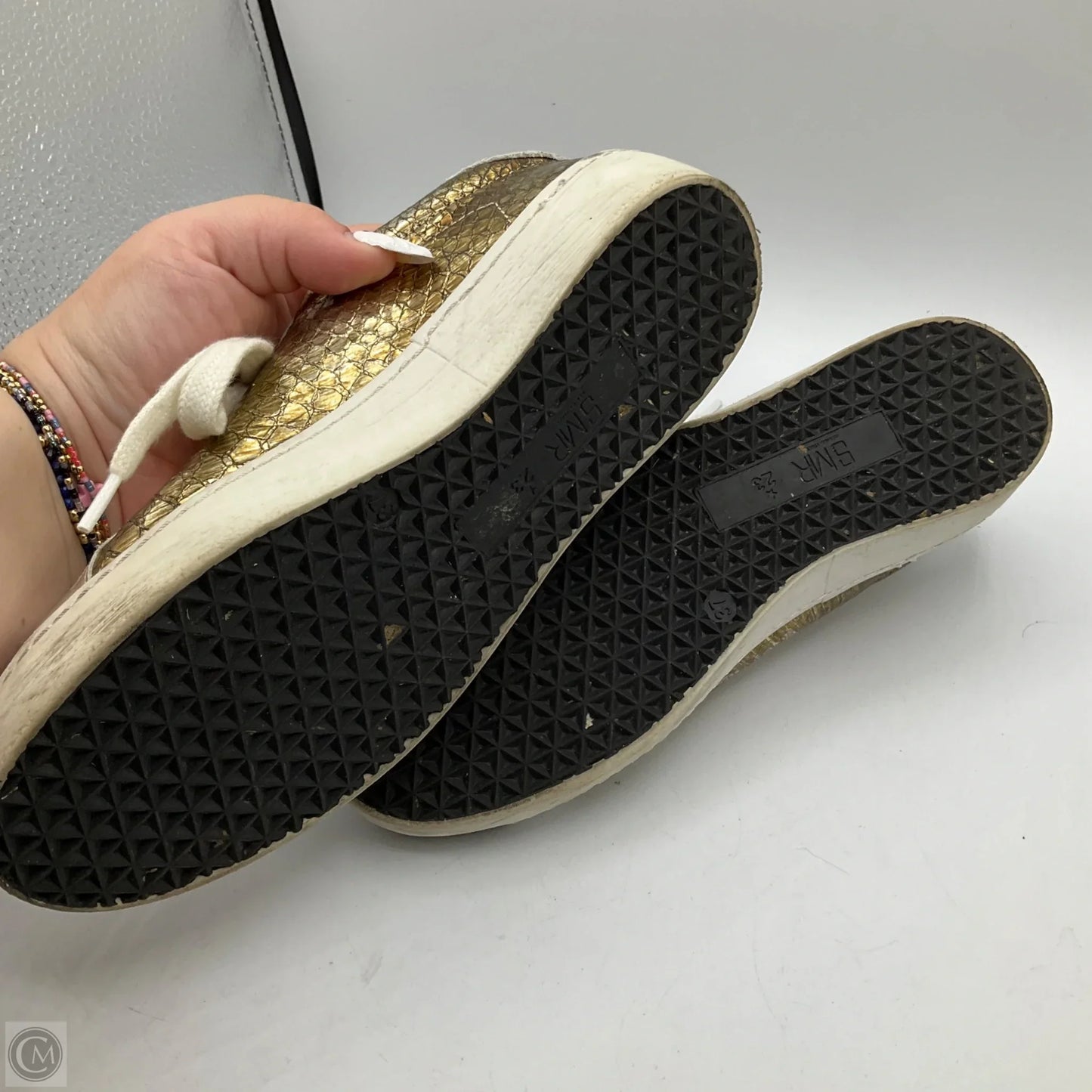 Shoes Sneakers By Cmc In Gold & Silver, Size: 7