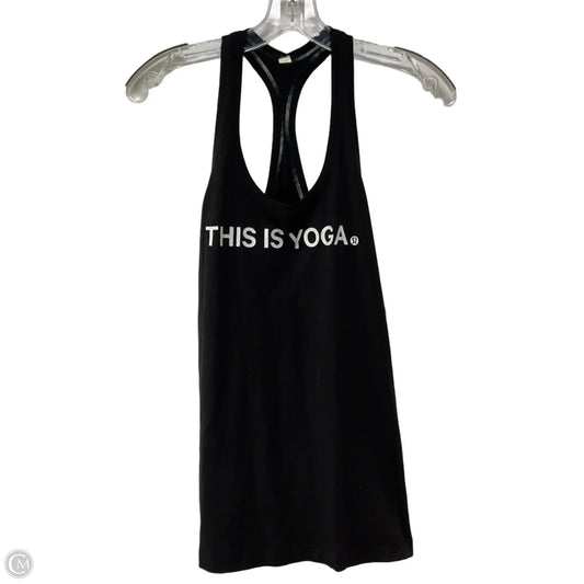 Athletic Tank Top By Lululemon In Black, Size: 6
