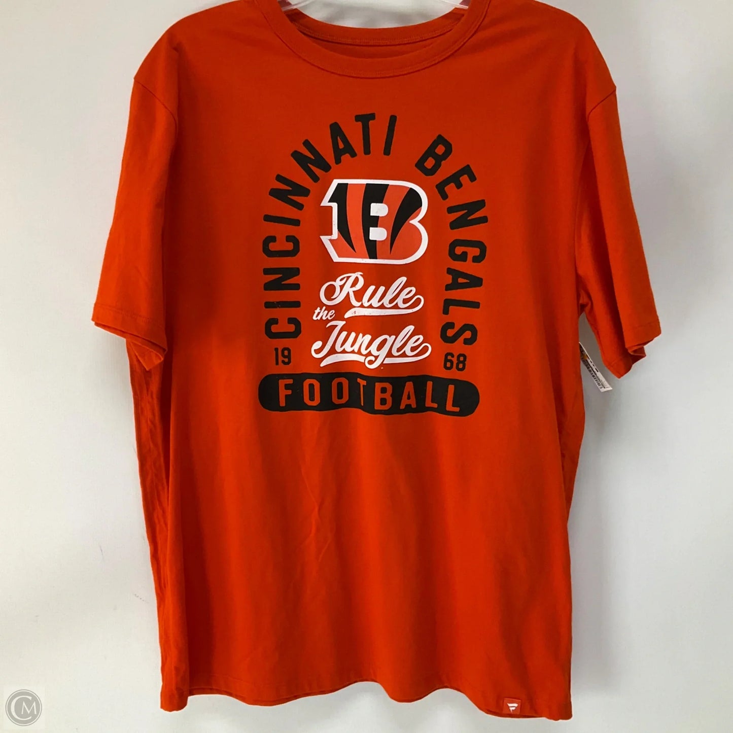 Athletic Top Short Sleeve By Fanatics In Orange, Size: L