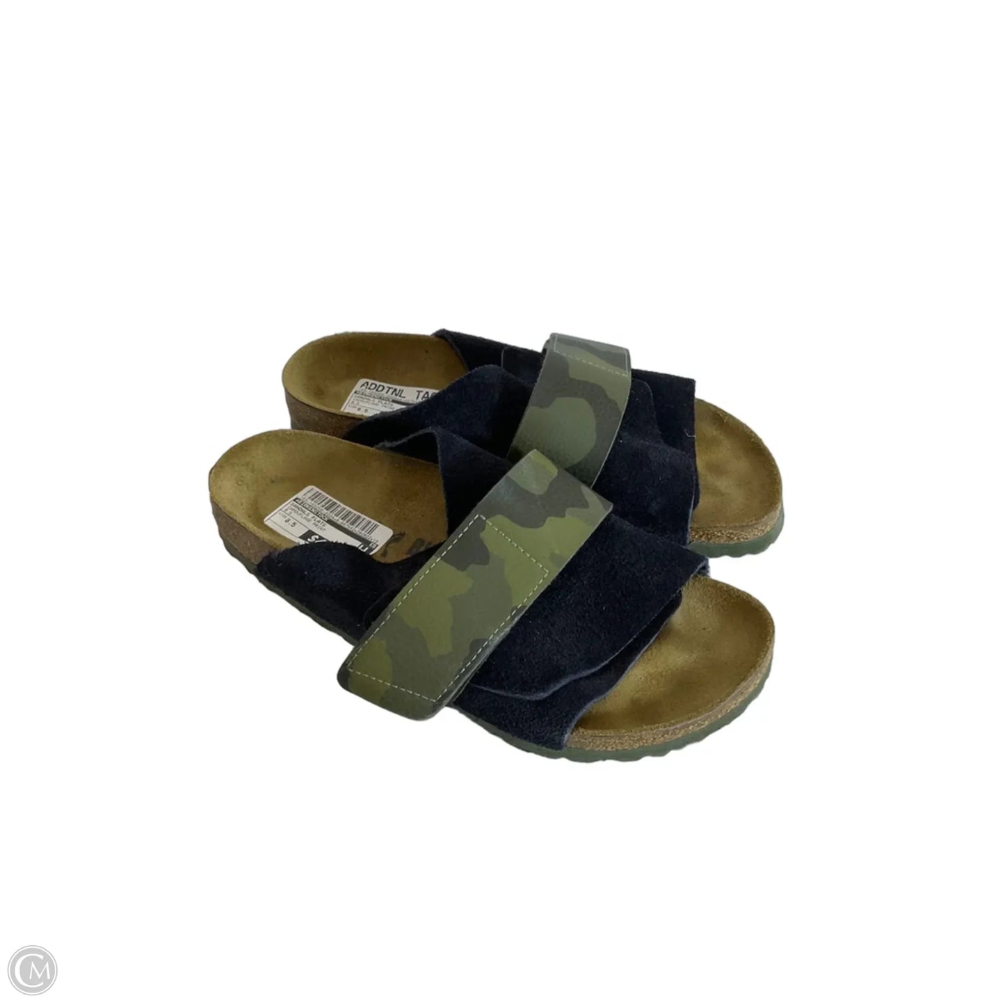 Sandals Flats By Birkenstock In Camouflage Print, Size: 8.5