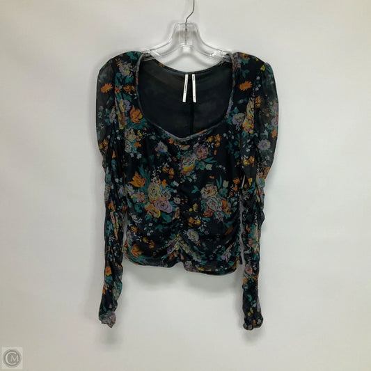 Top Long Sleeve By Anthropologie In Floral Print, Size: M